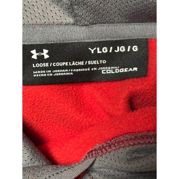 Under Armour boys large Hooded Red & Gray ColdGear Sweatshirt - Picture 2 of 15
